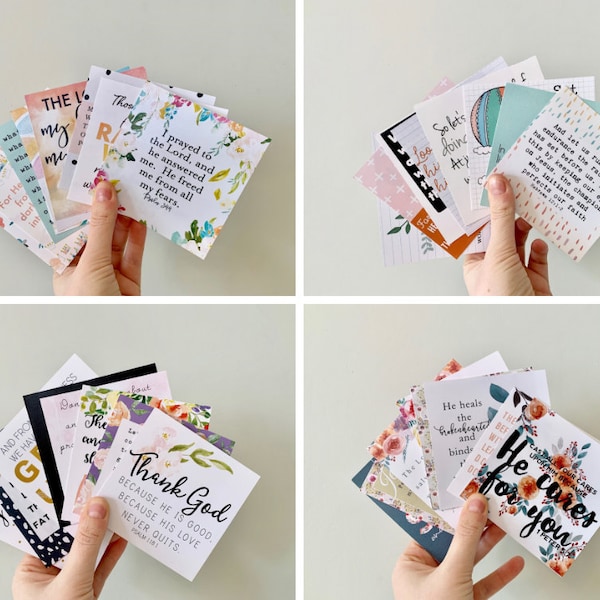 Floral Scripture Cards: Bible Verse Prints, Set of 32 (Digital Download)