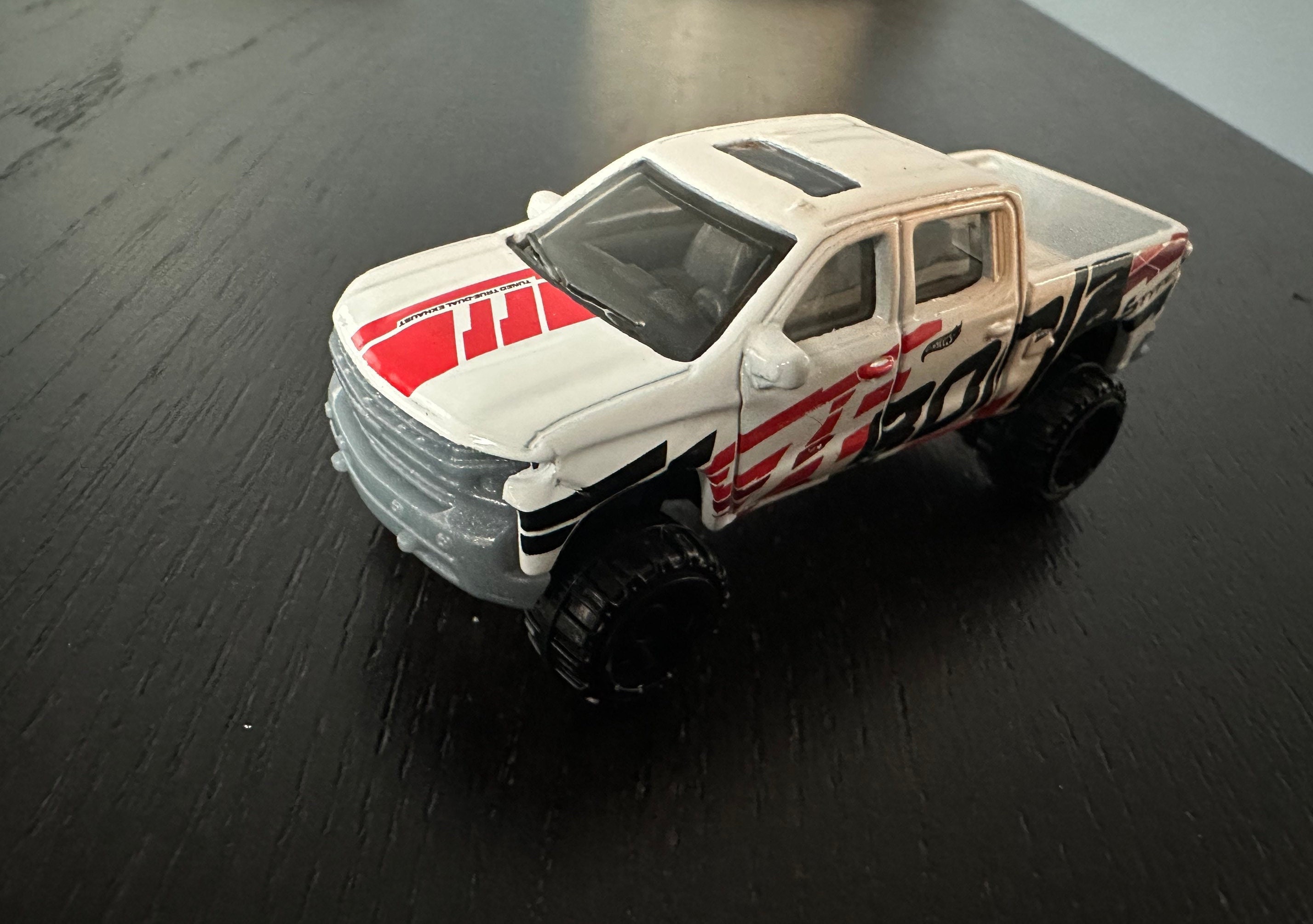 Custom Hot Wheels Chevrolet Silverado Lifted Truck Diecast 1/64 Rubber