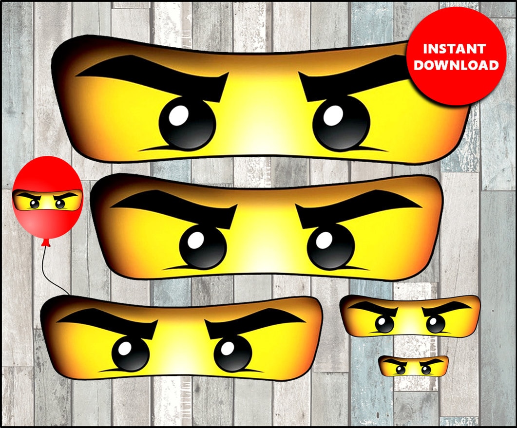 Ninjago eyes for Bag Balloon Stickers Lollipop Cups Etsy