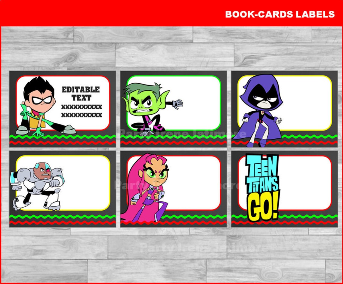 Teen Titans Go School label name label name tag sticker Etsy