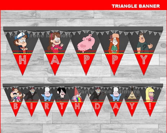 Gravity Falls Triangle Banner Instant Download Gravity Falls - Etsy
