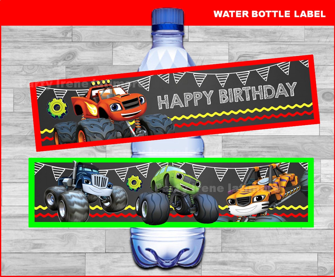 Blaze and the Monster Machines Bottle Labels Instant Download | Etsy