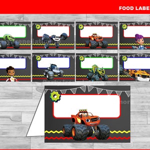 Blaze and the Monster Machines Food Labels Instant Download - Etsy