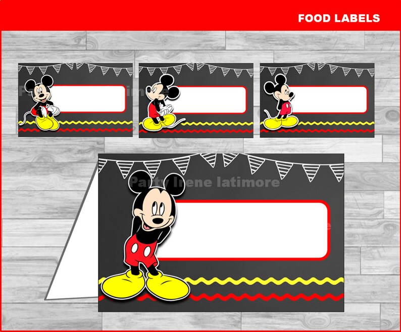 Mickey Mouse food labels Instant download Mickey Mouse | Etsy
