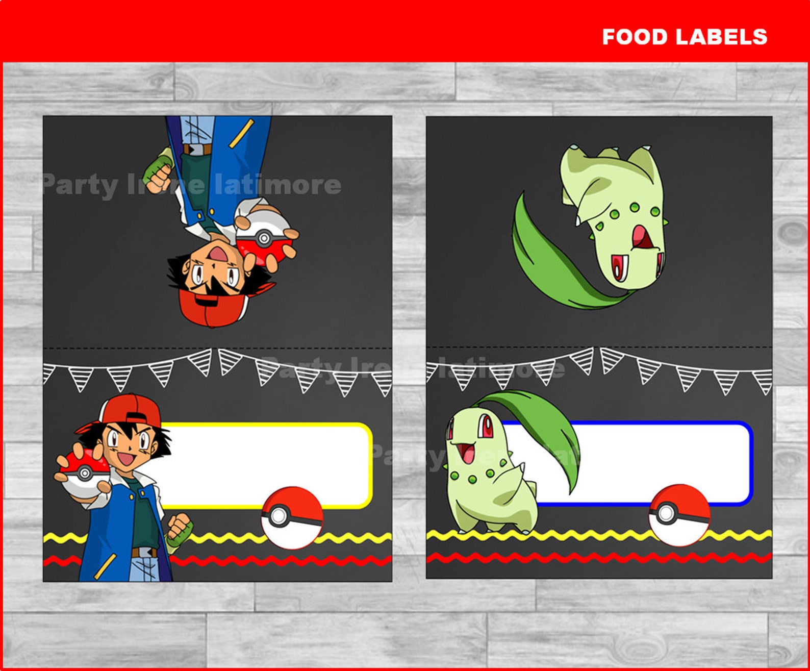 Pokemon food labels Instant download Pokemon Chalkboard food | Etsy
