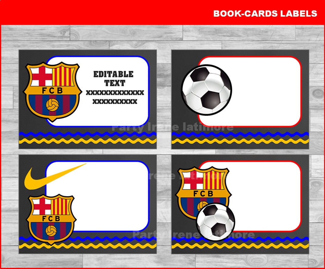 Soccer Barcelona School Label Name Label Name Sticker Etsy