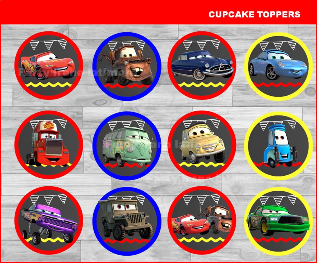 cars-cupcakes-toppers-instant-download-cars-chalkboard-etsy