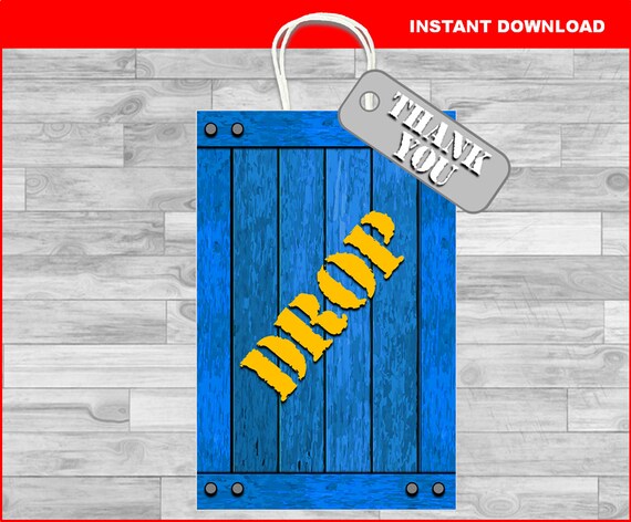 Fortnite Birthday Supply Drop Favor Bags Printable Party Bag | Etsy