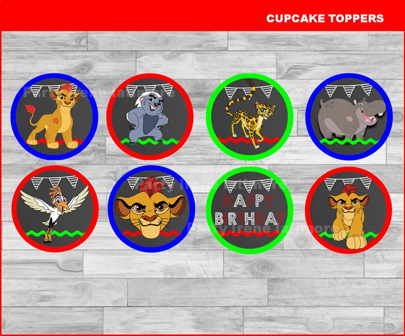 The Lion Guard cupcakes toppers Instant download Lion