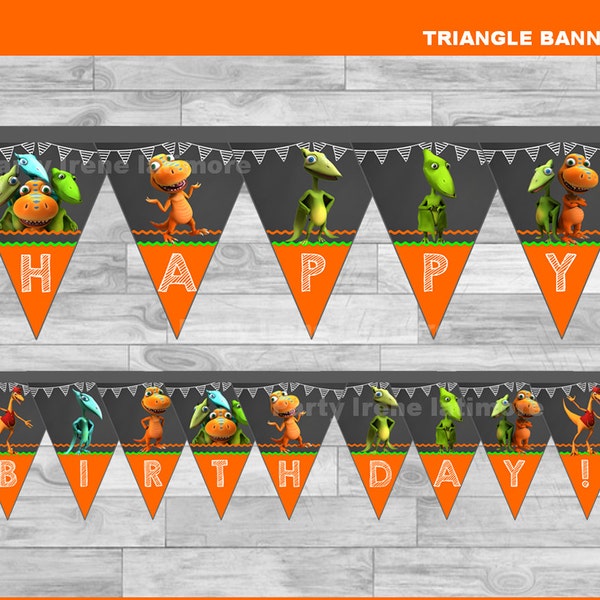 Dinosaur Train triangle Banner Instant download, Dinosaur Train Chalkboard Banner, Dinosaur Train banner