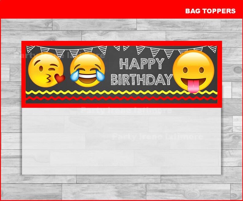 Emoji bags toppers Instant download Emoji Chalkboard toppers Etsy