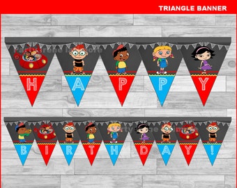 Little Einsteins triángulo Banner Descarga instantánea, Little Einsteins Chalkboard Banner, Little Einsteins banner