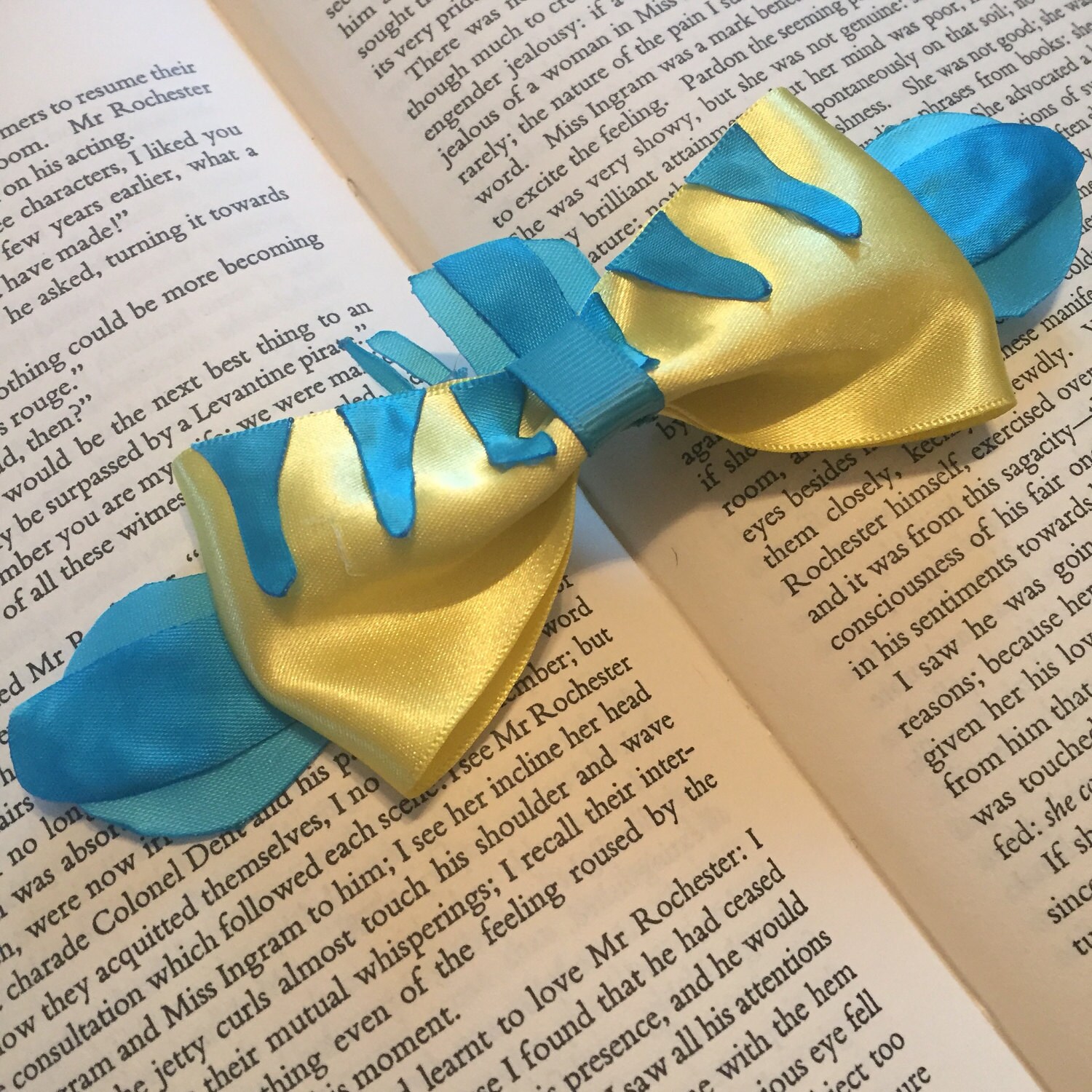 Little Mermaid Flounder ribbon bow Flounder Mickey Ears, Flounder Mouse Ears, Minnie Ears  main image 3