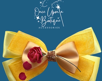 Belle Haarschleife - Disney Haarschleife - Die Schöne und das Biest - Haarschleife - Belle - Disney Schleife - Mädchenschleife - Haarschmuck - Cosplay Schleife - Prinzessin