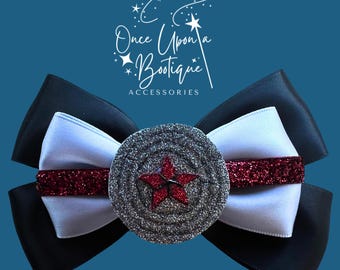 Winter Soldier Inspired Hair Bow – Avengers Satin Bow Clip