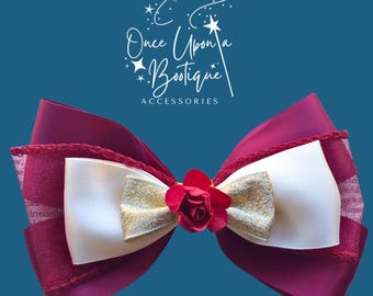 Belle Haarschleife - Disney Haarschleife - Die Schöne und das Biest Schleife - Haarschleife - Belle - Disney Schleife - Mädchenschleife - Haarschmuck - Cosplay Schleife
