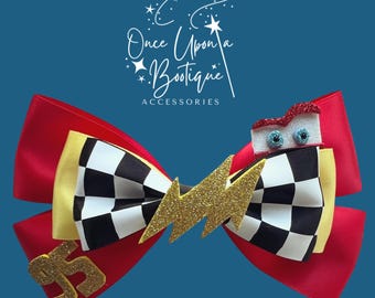 Lightning McQueen Hair Bow: Cars Inspired Satin Bow