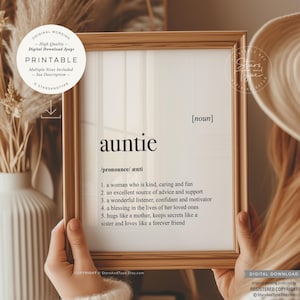 Auntie Definition, PRINTABLE Art Gift for Aunt, Mothers Day Gift, Special Aunty Quote, Dictionary Meaning, Digital DOWNLOAD Print Jpg