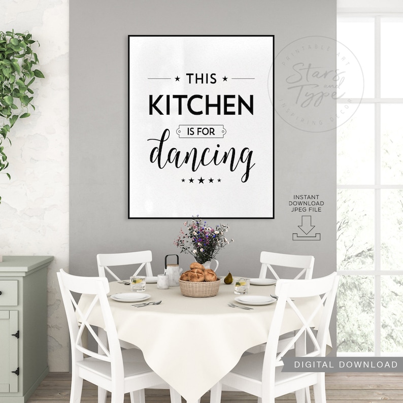 This Kitchen is for Dancing PRINTABLE Wall Art Fun Kitchen Etsy UK
