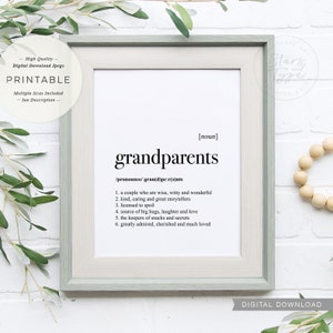 Grandparents Definition, PRINTABLE Art, Grandparent Grandmother Grandad Gift, Dictionary Meaning, Digital DOWNLOAD Print Jpg image 9