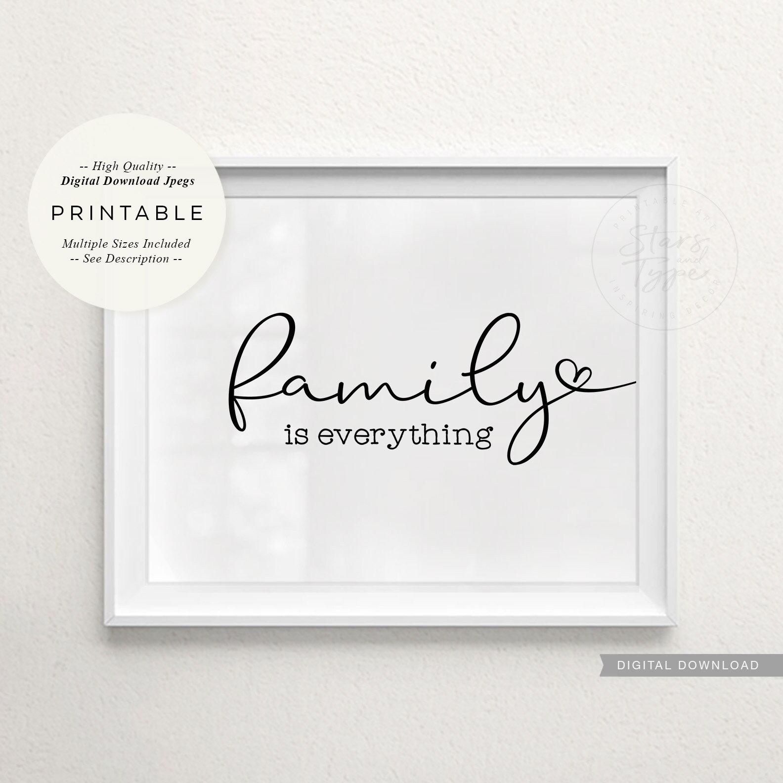 Family is Everything PRINTABLE Wall Art Family Quote Living - Etsy UK