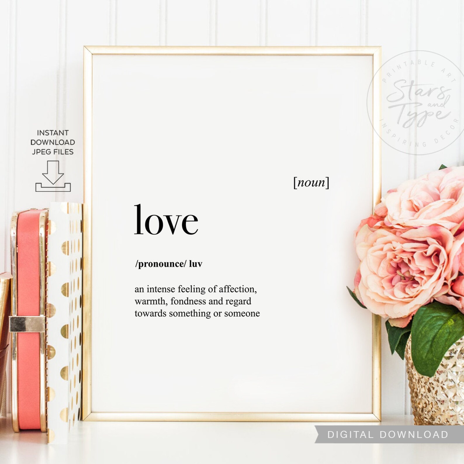 Love Dictionary Definition Meaning PRINTABLE Art Love Quote Etsy