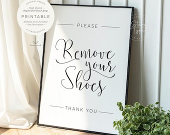 Please Remove Your Shoes, PRINTABLE Wall Art, Hallway Home Decor, Digital DOWNLOAD Print Jpg