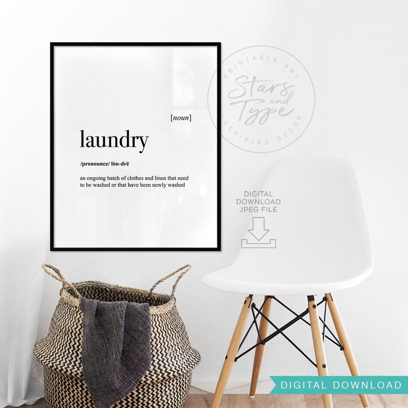 Laundry Dictionary Definition Meaning PRINTABLE Art Laundry Etsy