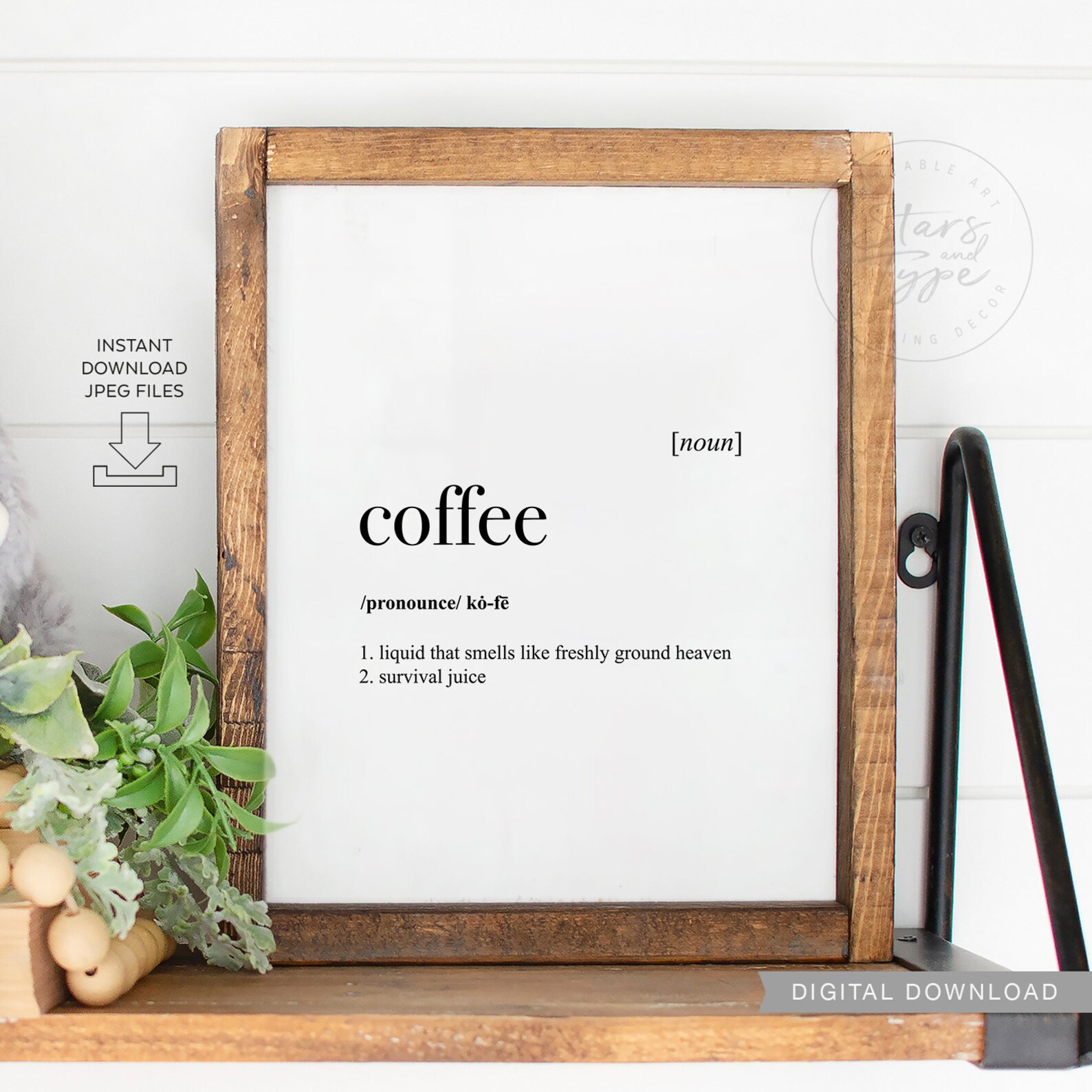 Coffee Dictionary Definition Meaning PRINTABLE Art Kitchen Etsy