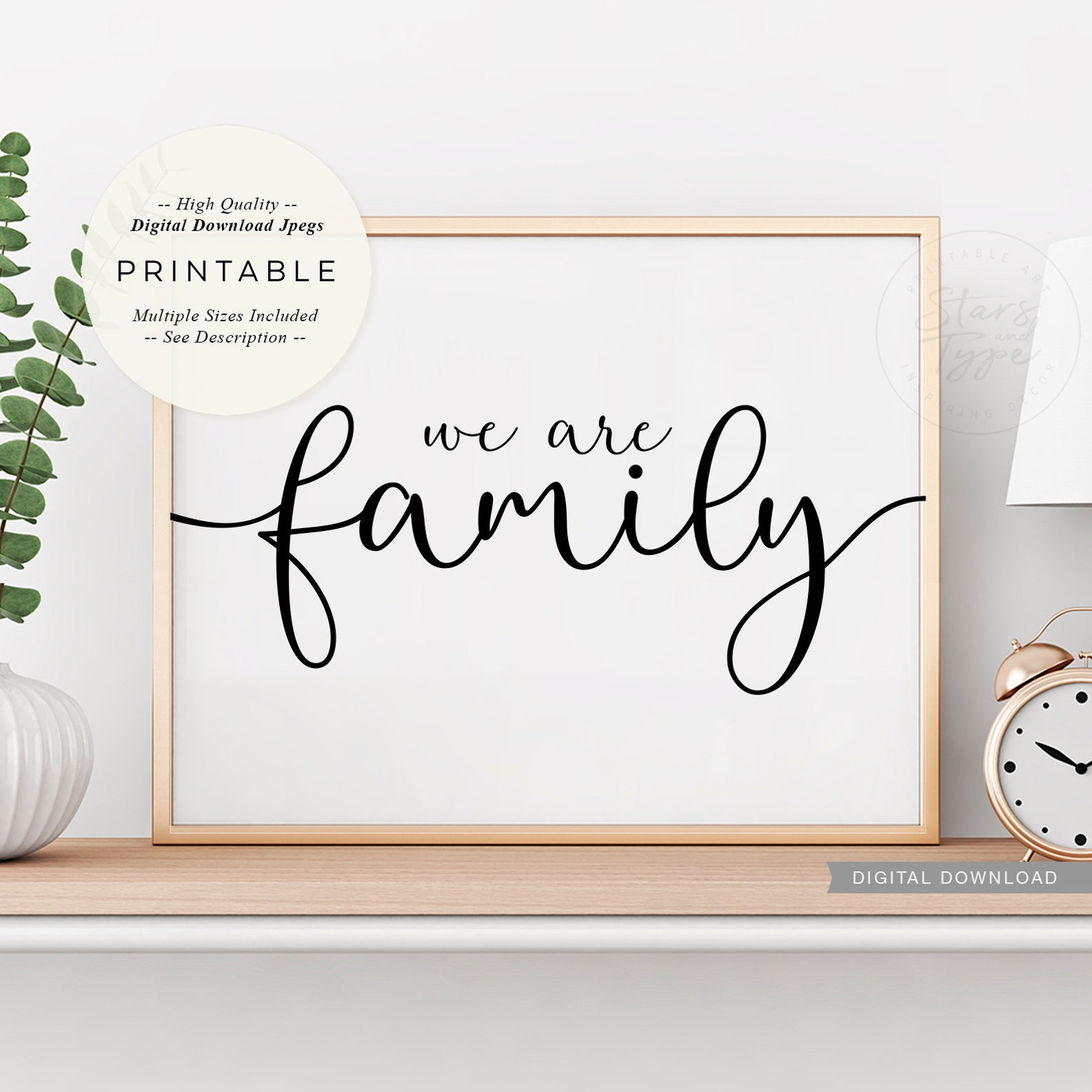 We Are Family PRINTABLE Wall Art Living Room Entranceway | Etsy UK