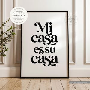 Mi Casa Es Su Casa, PRINTABLE Wall Art, Welcome Entranceway Sign, Hallway Decor, Digital DOWNLOAD Print Jpegs