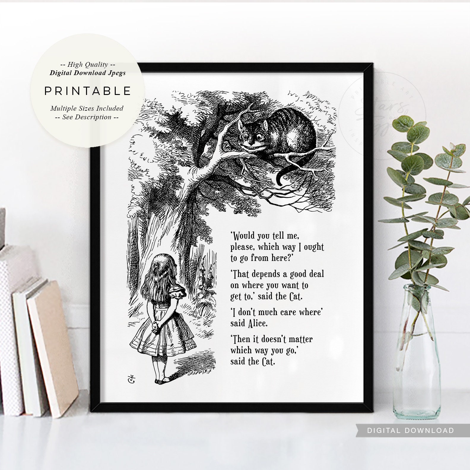 Alice In Wonderland Prints Typography Book Page Print - Perfect