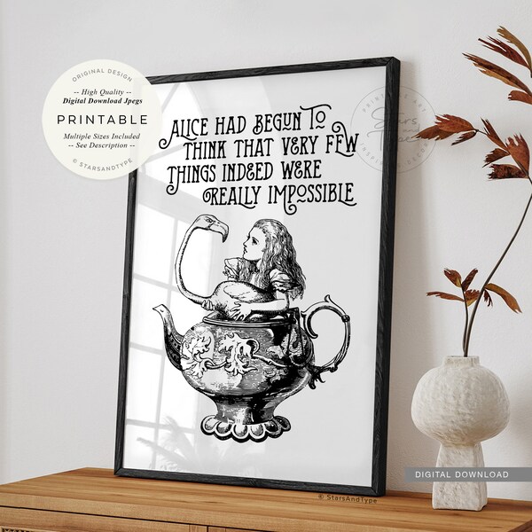 Alice in Wonderland Teapot Printable - Etsy