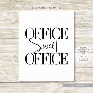 Office Sweet Office, PRINTABLE Wall Art, Home Office Decor Sign ...
