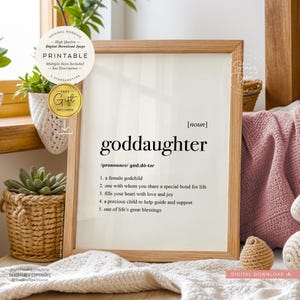 Goddaughter Definition, PRINTABLE Art, Dictionary Meaning, Godchild Special Baptism Christening Gift, Digital DOWNLOAD Print Jpegs