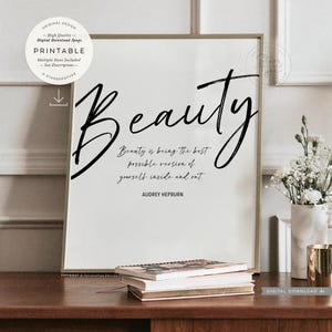 La beauté, c'est être la meilleure version de vous-même, oeuvre d'art imprimable, décoration de devis beauté mode inspirante, téléchargement numérique impression Jpg