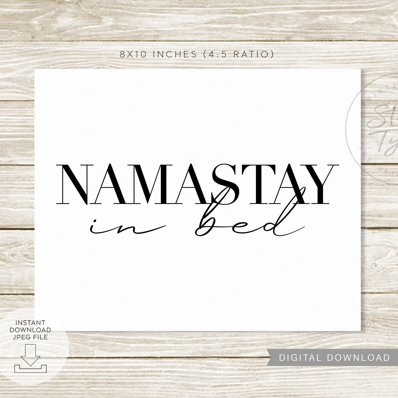 Namastay in Bed PRINTABLE Wall Art Bedroom Above Bed Namaste | Etsy UK
