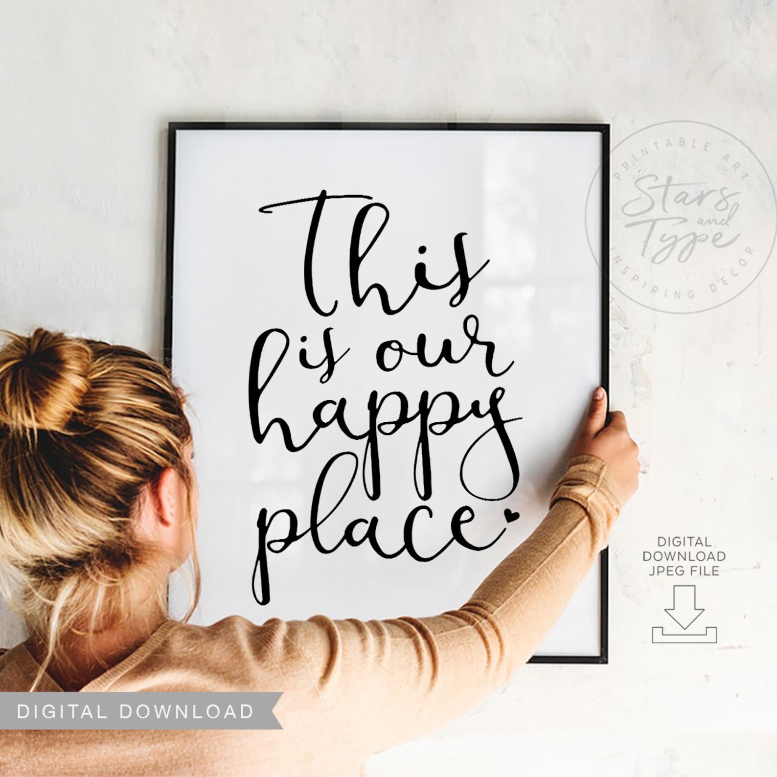 This Is Our Happy Place PRINTABLE Wall Art New Home Quote Etsy