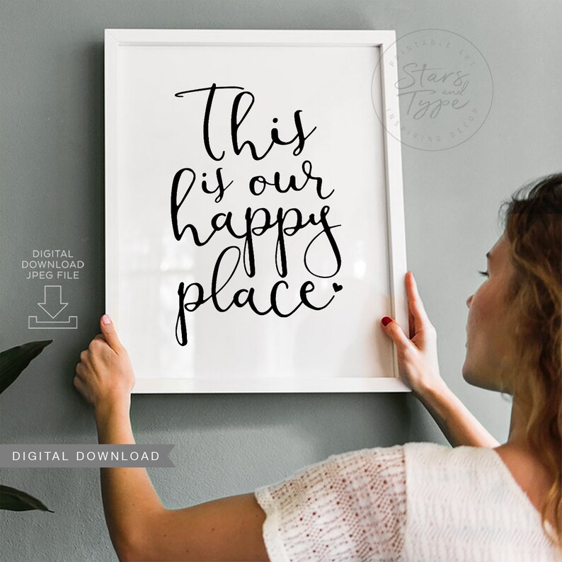 This Is Our Happy Place PRINTABLE Wall Art New Home Quote Etsy