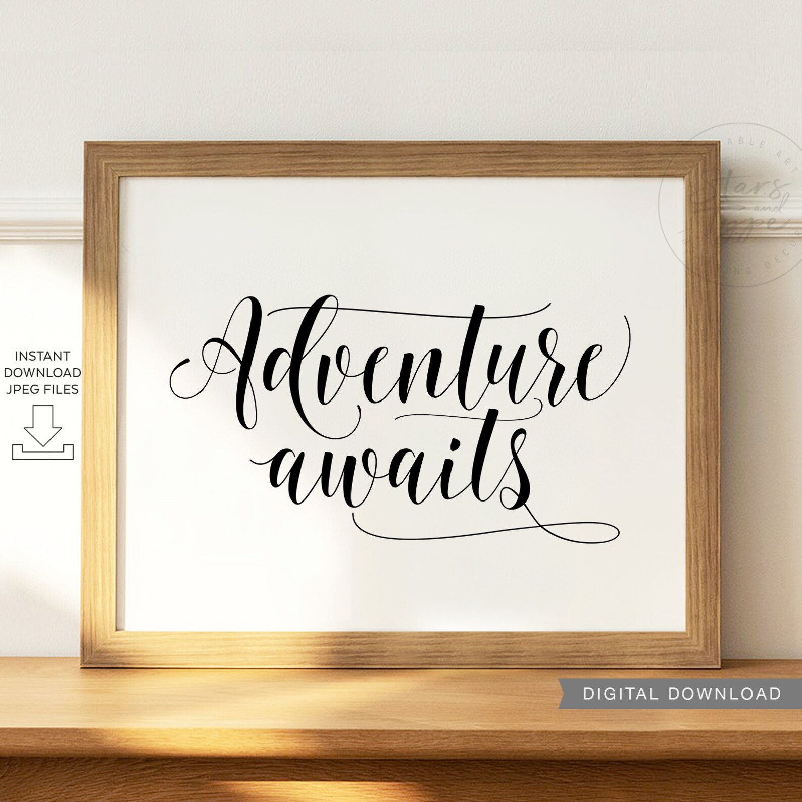 Adventure Awaits PRINTABLE Wall Art Travel Wanderlust Quote | Etsy