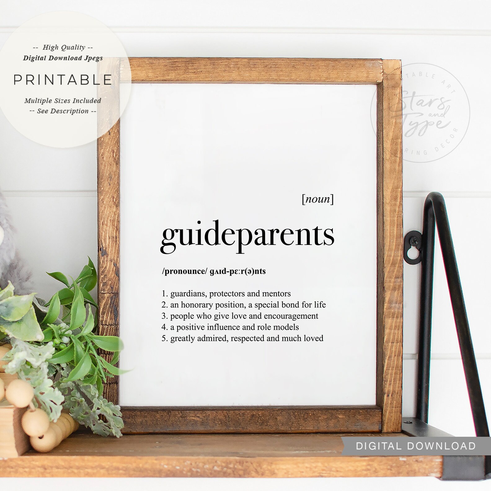 Godparents Definition PRINTABLE Art Godparent Guideparents Etsy