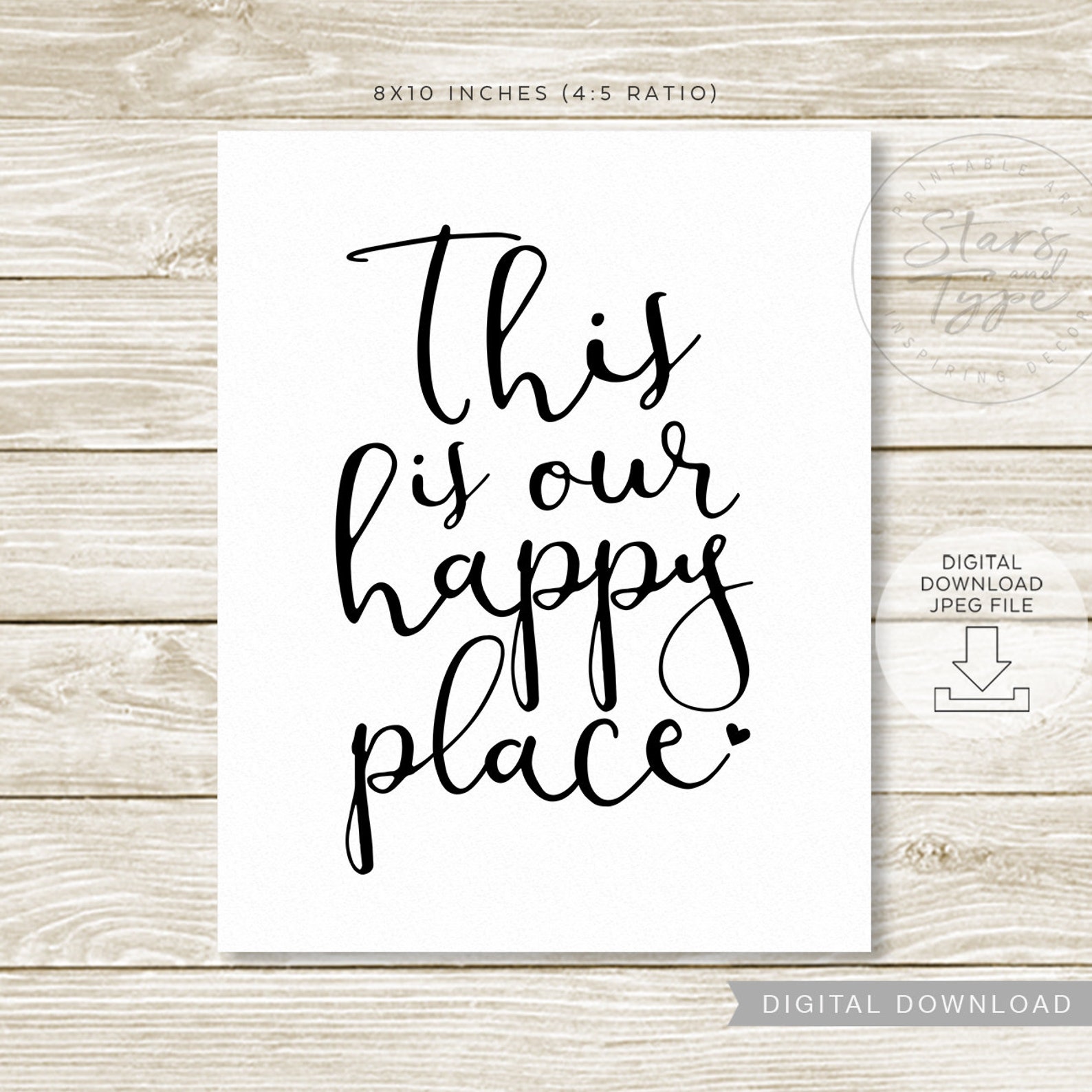 This Is Our Happy Place PRINTABLE Wall Art New Home Quote Etsy
