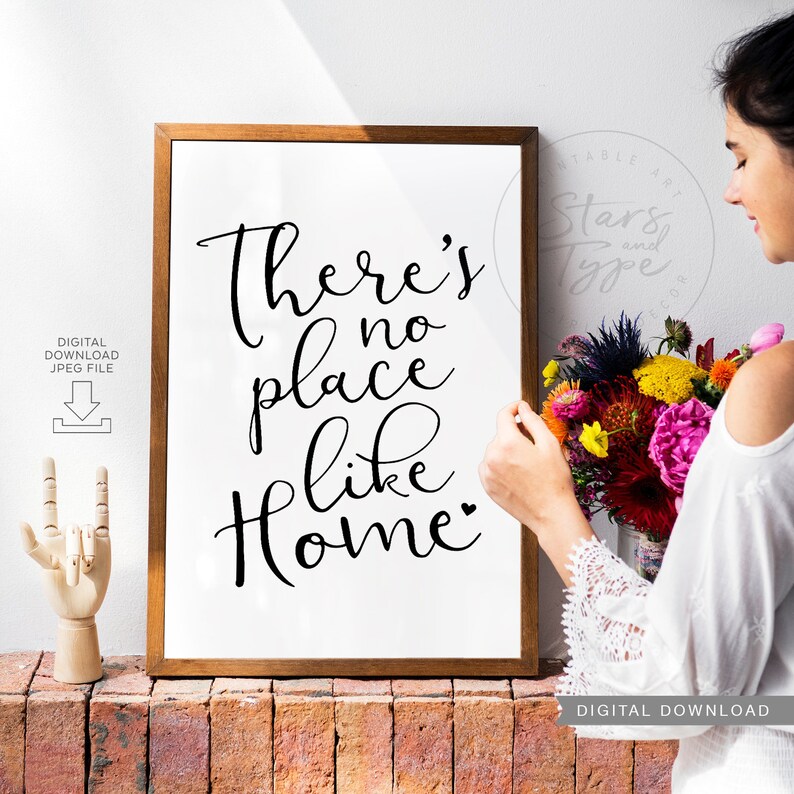 There's No Place Like Home PRINTABLE Wall Art Home Etsy