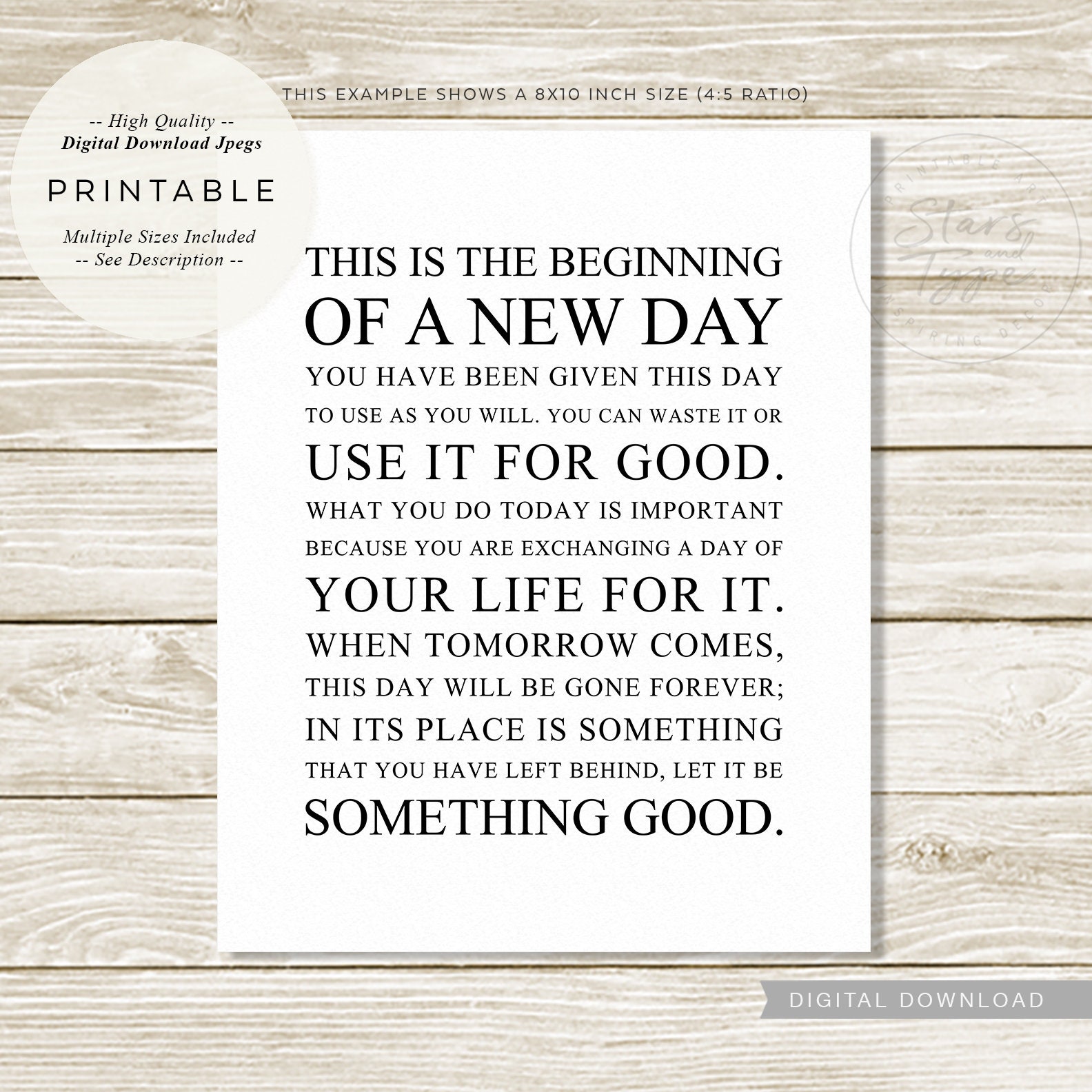 This is the Beginning of A New Day PRINTABLE Wall Art Etsy