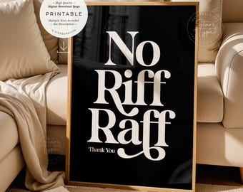 No Riff Raff, AFDRUKBARE muurkunst, woondecoratie barwagen, digitale DOWNLOAD print jpg