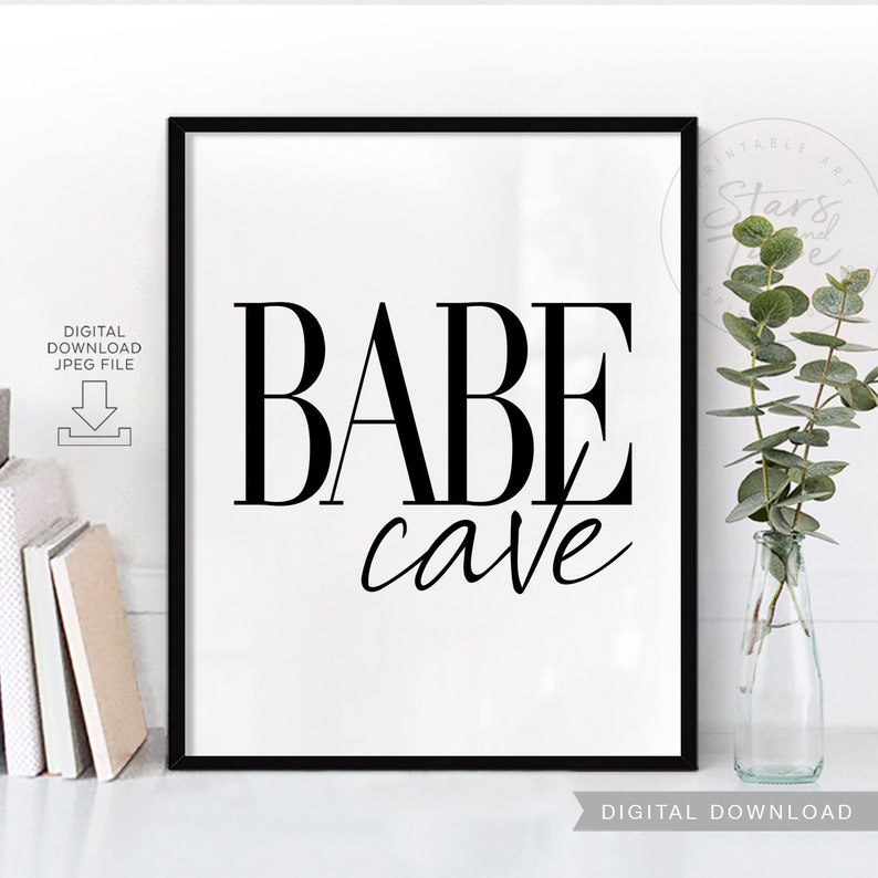 Babe Cave PRINTABLE Wall Art Home Office Work Space Desk - Etsy UK