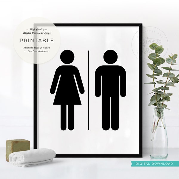 Male Female Washroom Signs - Etsy