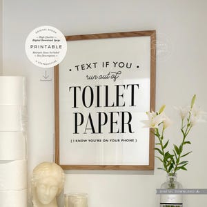 Text If You Run Out Of Toilet Paper, PRINTABLE Art, Digital DOWNLOAD Print Jpg