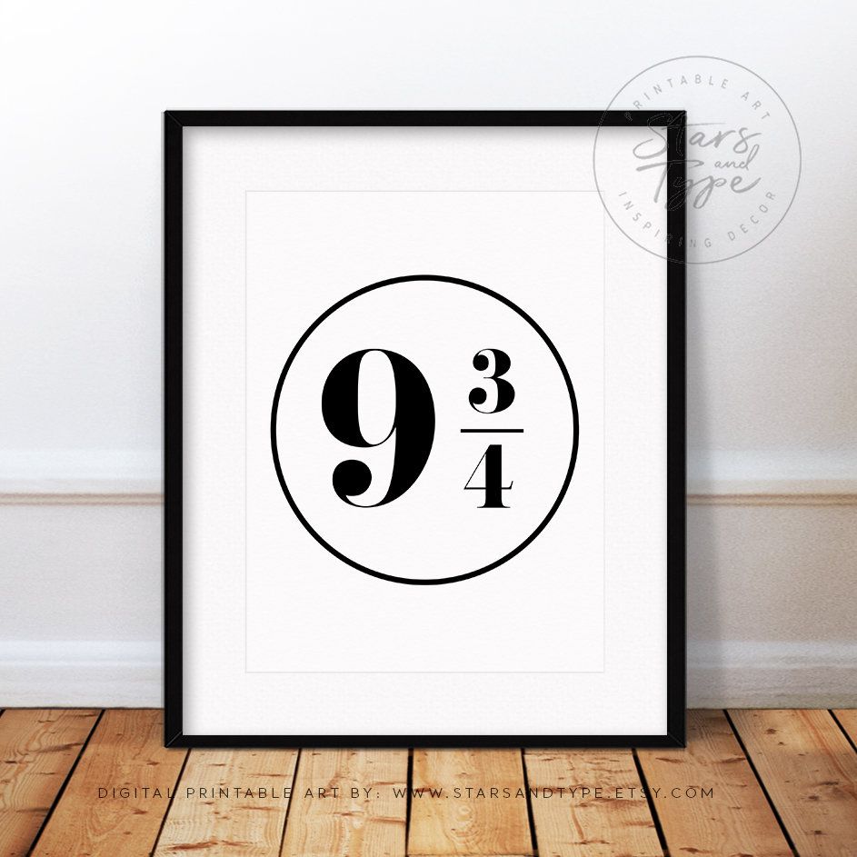 9 3/4 Harry Potter Train Platform Number Sign PRINTABLE Wall | Etsy