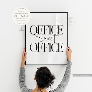Office Sweet Office, PRINTABLE Wall Art, Home Office Decor Sign, Instant Digital DOWNLOAD Print Jpegs